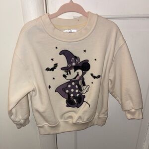Baby Gap Disney Cream Sweatshirt with Witch Minnie Mouse Design 2T
